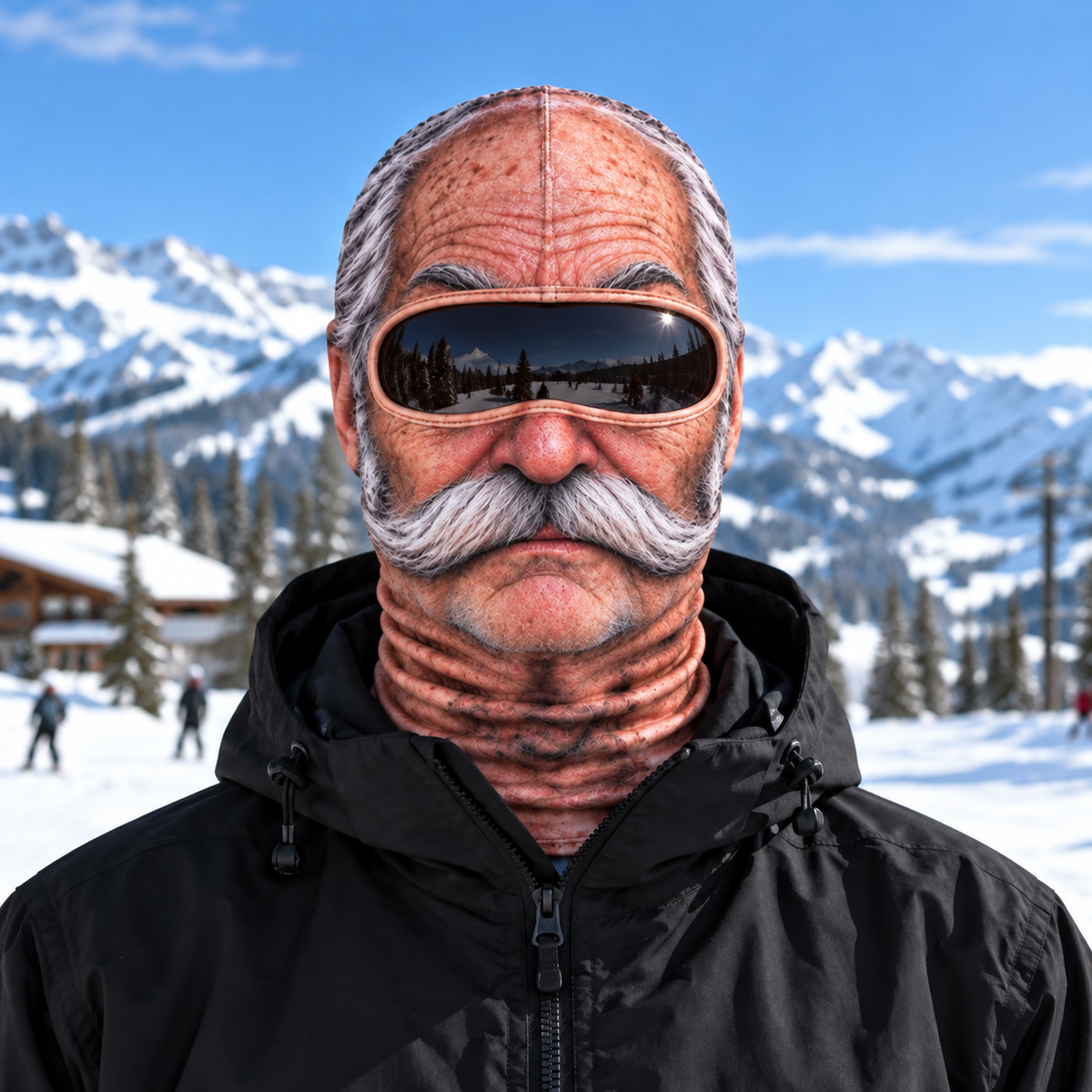 Realistic Face Balaclava – Funny Ski & Snowboard Mask for Cold Weather Adventures, Unisex Adult One Size (21-24") ⛷️