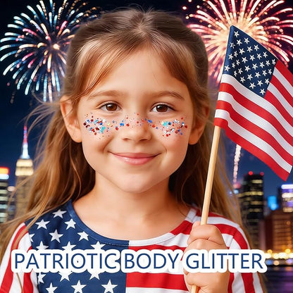 🇺🇸4th of July Red White & Blue Glitter Stick✨