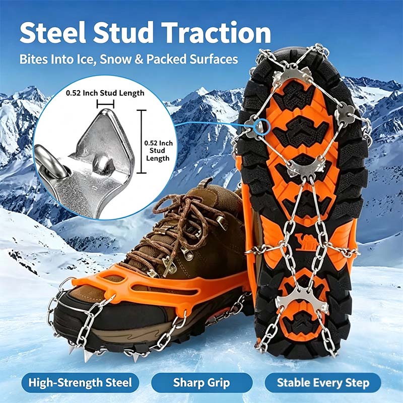 Ice Cleats for Shoes and Boots, Lightweight Crampons Anti-Slip Traction Snow Grips ⛸️
