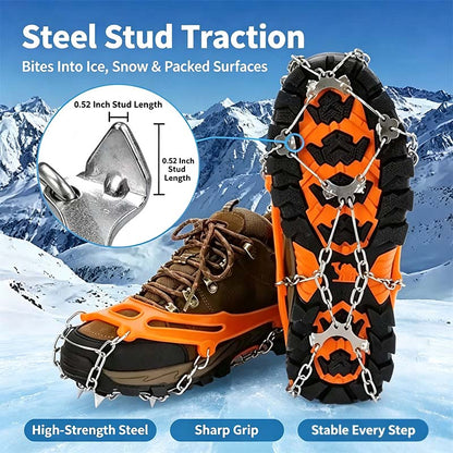 Ice Cleats for Shoes and Boots, Lightweight Crampons Anti-Slip Traction Snow Grips ⛸️