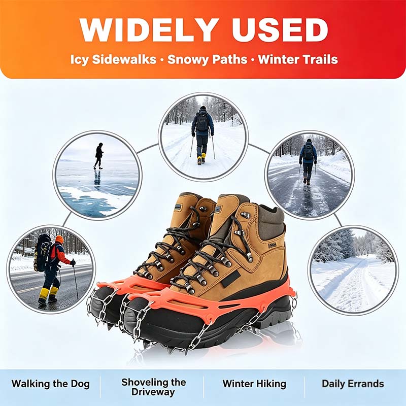 Ice Cleats for Shoes and Boots, Lightweight Crampons Anti-Slip Traction Snow Grips ⛸️