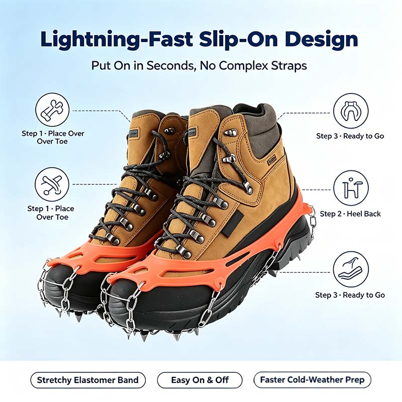 Ice Cleats for Shoes and Boots, Lightweight Crampons Anti-Slip Traction Snow Grips ⛸️