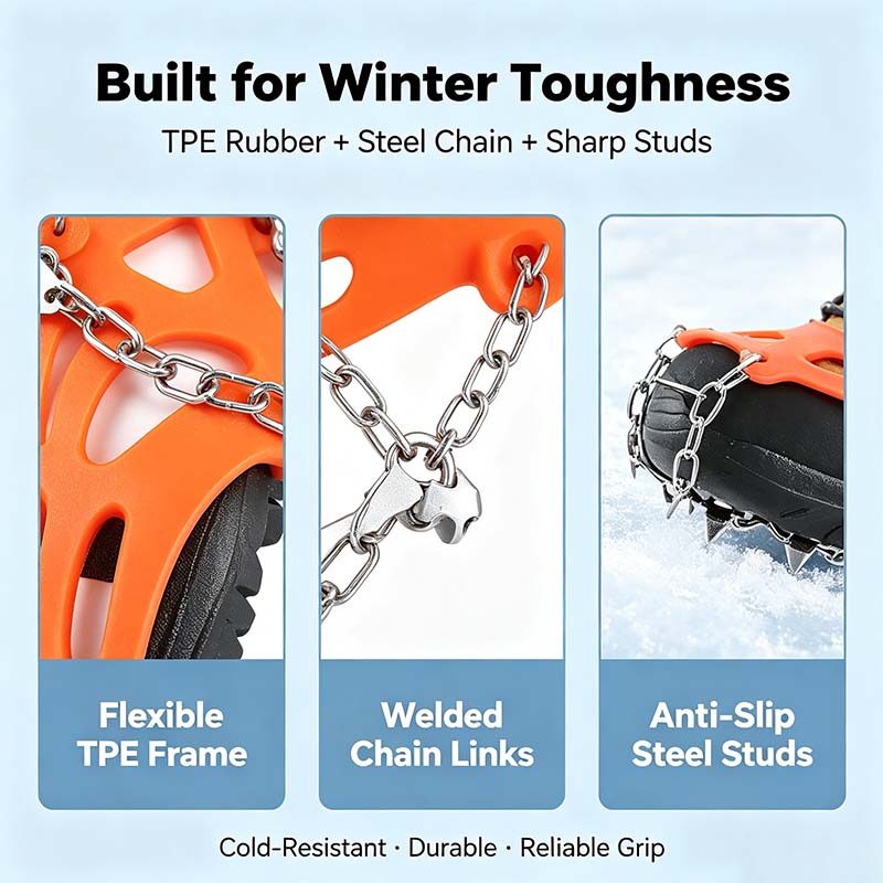 Ice Cleats for Shoes and Boots, Lightweight Crampons Anti-Slip Traction Snow Grips ⛸️