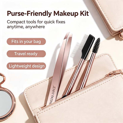 The Big Reveal Lash & Brow Touch Up Tool Set | Precision Stainless Steel Tweezers & Dual-Ended Lash Comb✨