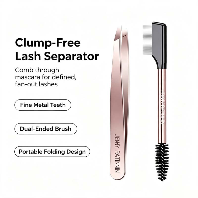 The Big Reveal Lash & Brow Touch Up Tool Set | Precision Stainless Steel Tweezers & Dual-Ended Lash Comb✨