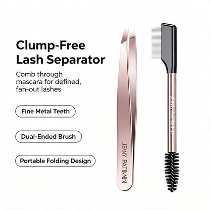 The Big Reveal Lash & Brow Touch Up Tool Set | Precision Stainless Steel Tweezers & Dual-Ended Lash Comb✨
