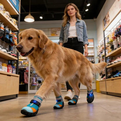 Dog Shoes With Built-in LED Light 🐾