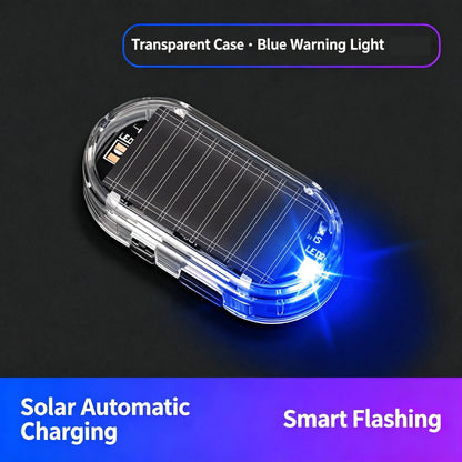 2PCS Solar Powered Fake Car Alarm Light, Auto Light Sensor LED Simulated Security Warning Flashing Light🚨