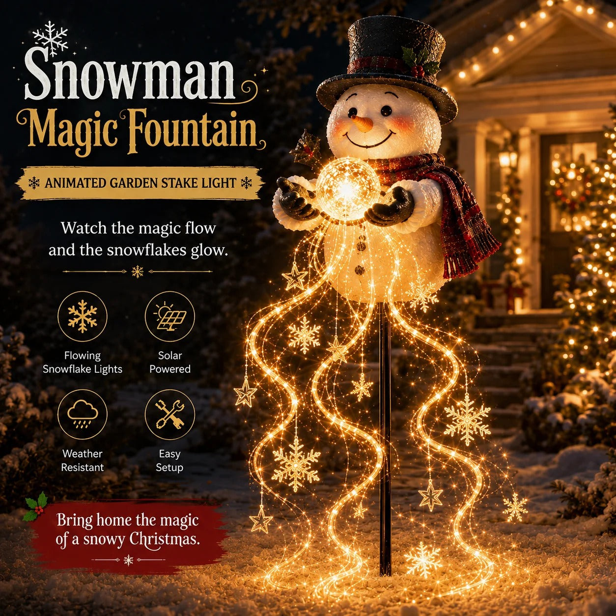 🎅 Santa’s Magic Pour – Flowing LED Christmas Garden Light 🎁