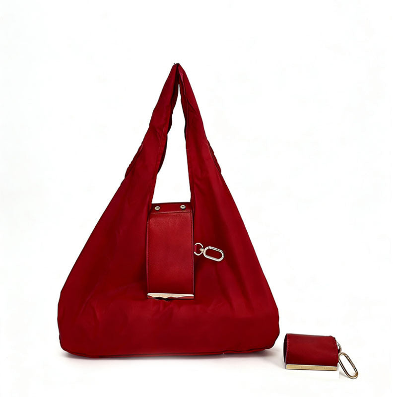 Compact Foldable Keychain Tote Bag, Expandable Reusable Grocery Shopping Bag with Key Ring🛍️