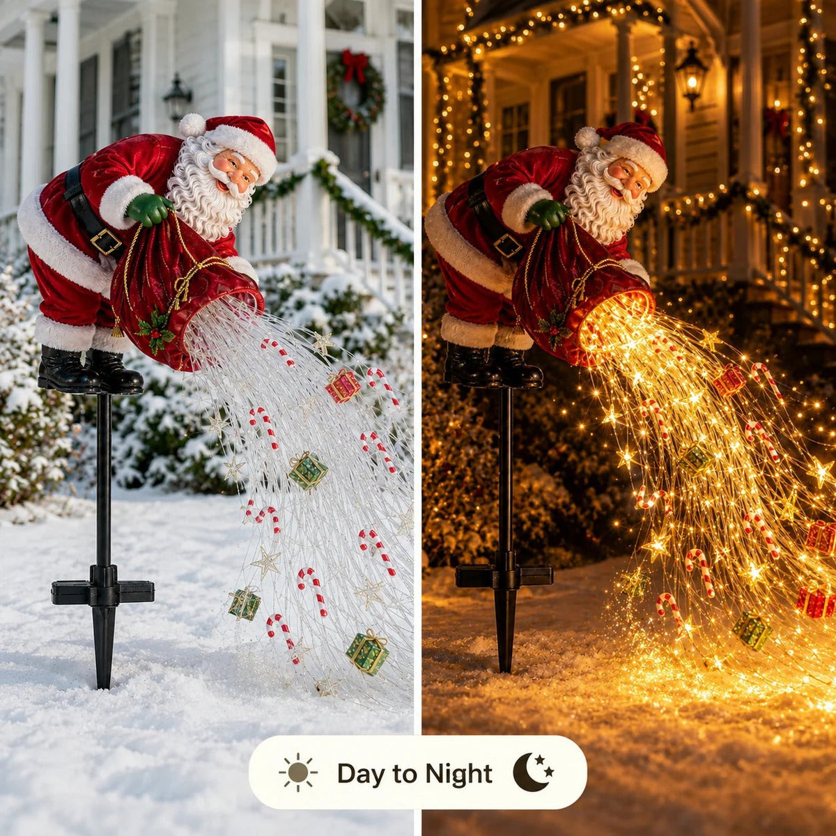 🎅 Santa’s Magic Pour – Flowing LED Christmas Garden Light 🎁