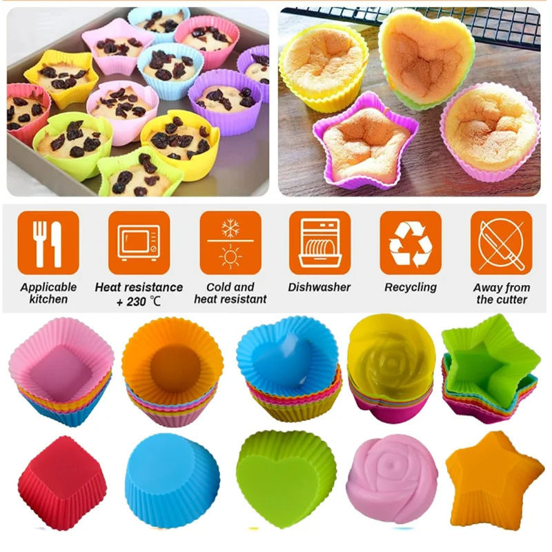 24pcs 2.75in Food-Grade Flexible Silicone Baking Cups - Nonstick Pumpkin Cake Molds ✨