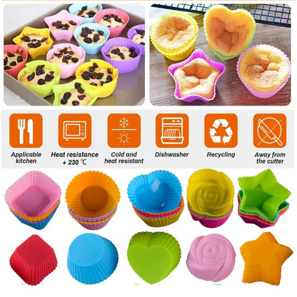 24pcs 2.75in Food-Grade Flexible Silicone Baking Cups - Nonstick Pumpkin Cake Molds ✨