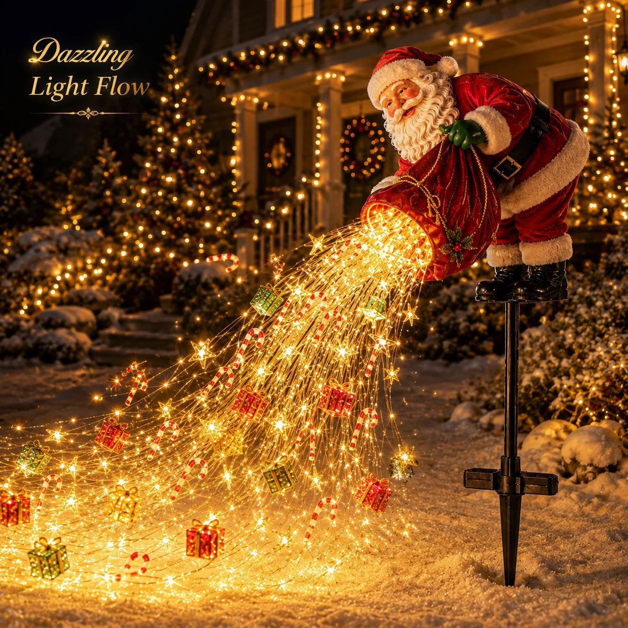 🎅 Santa’s Magic Pour – Flowing LED Christmas Garden Light 🎁