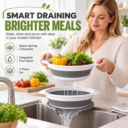 Collapsible Colanders 3-Pack Sturdy Kitchen Strainer Set 🥗