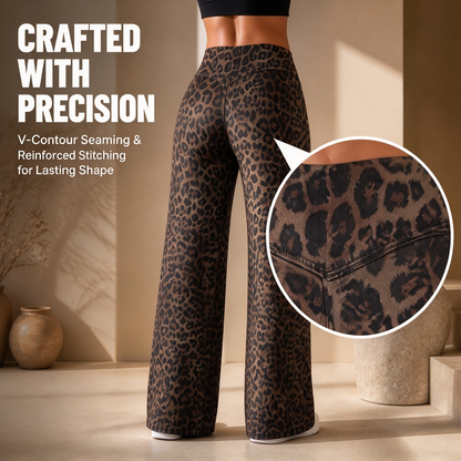 Women’s Light Simple Leopard-Print Wide-Leg Pants ✨