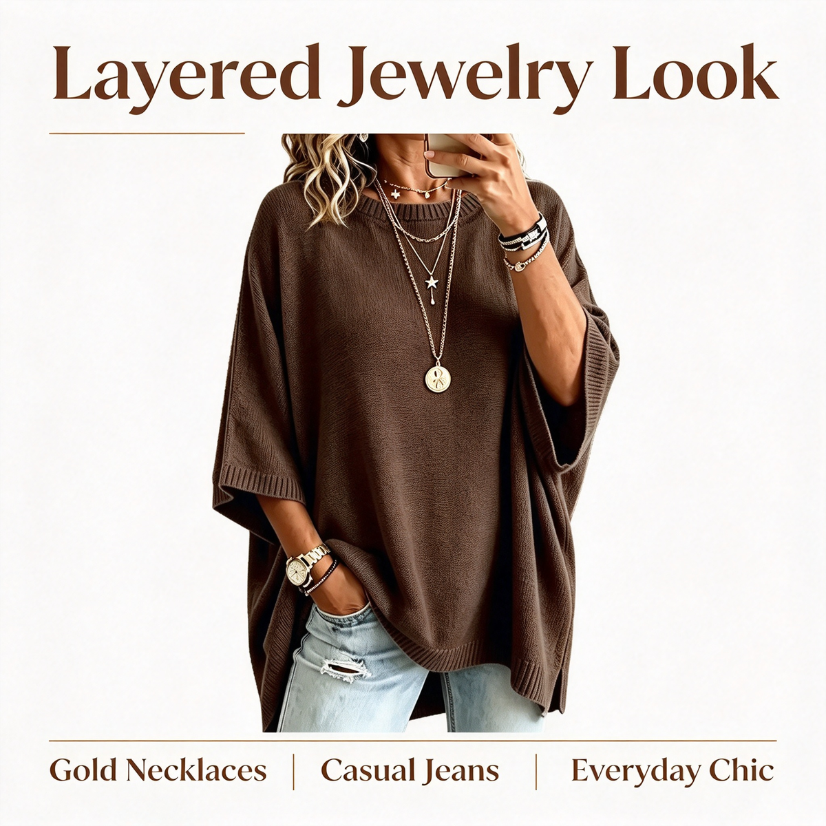 Loose-Fitting, Solid-Color, Casual Knit Sweater for Women, Perfect as an Outer Layer 🍂