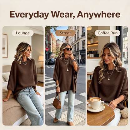 Loose-Fitting, Solid-Color, Casual Knit Sweater for Women, Perfect as an Outer Layer 🍂