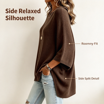 Loose-Fitting, Solid-Color, Casual Knit Sweater for Women, Perfect as an Outer Layer 🍂