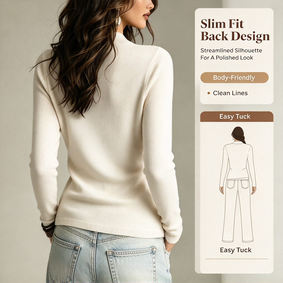 Early Autumn Fake Neck Cross Wrap Sweater for Women 🤎