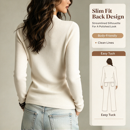 Early Autumn Fake Neck Cross Wrap Sweater for Women 🤎