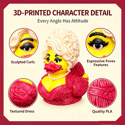 Dolly Duck - 3D Printed Collectible,Cute Desk & Car Decor 🦆