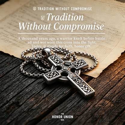 The Warrior's Cross Antique Silver Celtic Knot Pendant⚔️