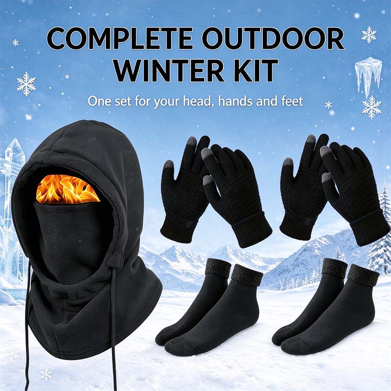 Unisex  Adult Plain Winter Warm Multi-Pieces Outdoor Wear Set 🧣