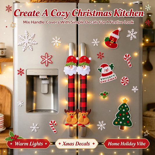 2/4/6PCS Plush Christmas Refrigerator Door Handle Covers 🎄