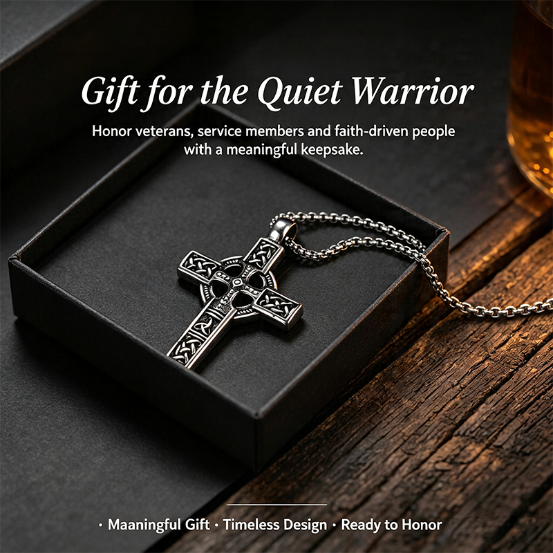 The Warrior's Cross Antique Silver Celtic Knot Pendant⚔️