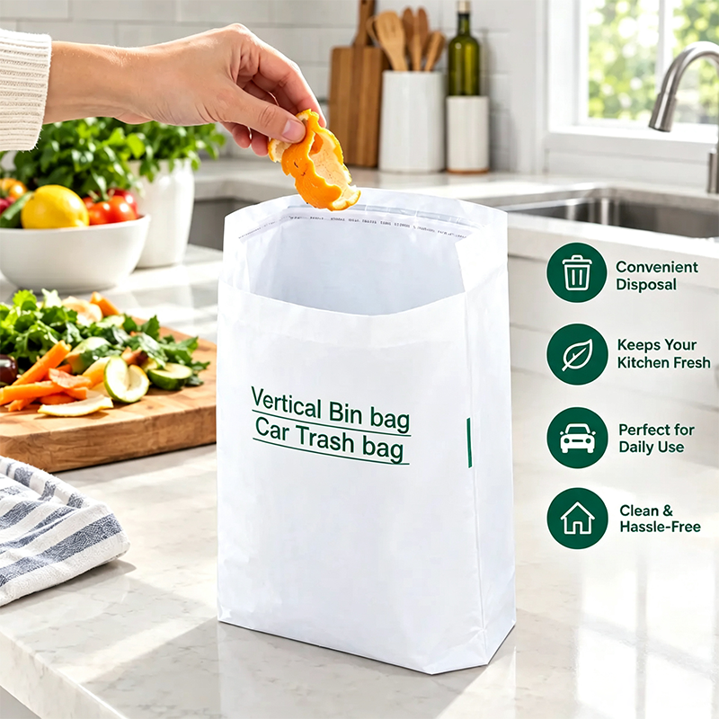 20 Counts Car Trash Bag, Self-Adhesive Vertical Disposable Cleaning Bag 🗑️