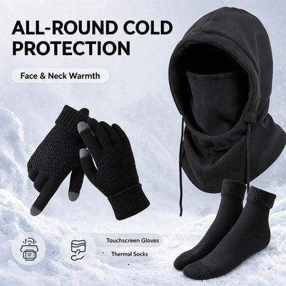 Unisex  Adult Plain Winter Warm Multi-Pieces Outdoor Wear Set 🧣
