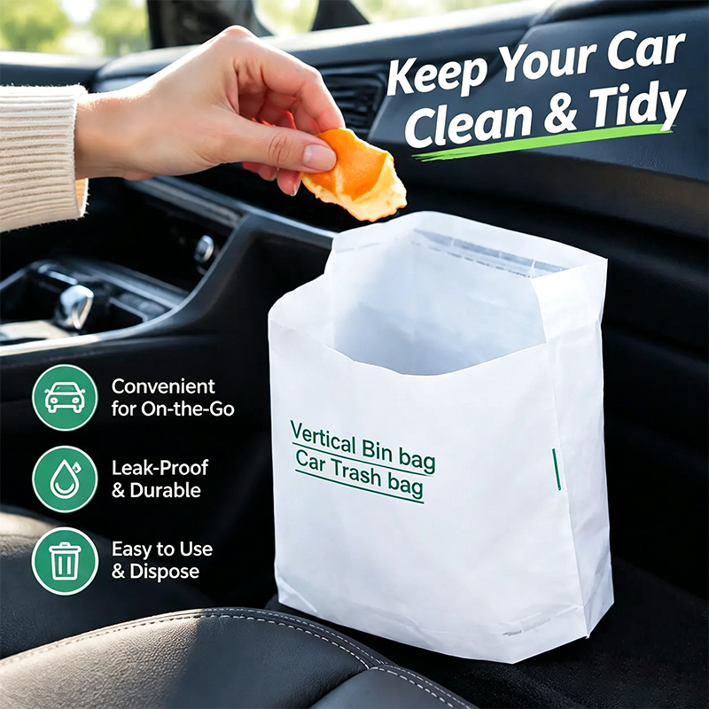 20 Counts Car Trash Bag, Self-Adhesive Vertical Disposable Cleaning Bag 🗑️