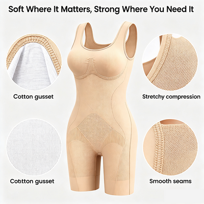 Tummy Control Butt Lifter Faja Bodysuit, Back Support Scrunch Back Open Design🧘