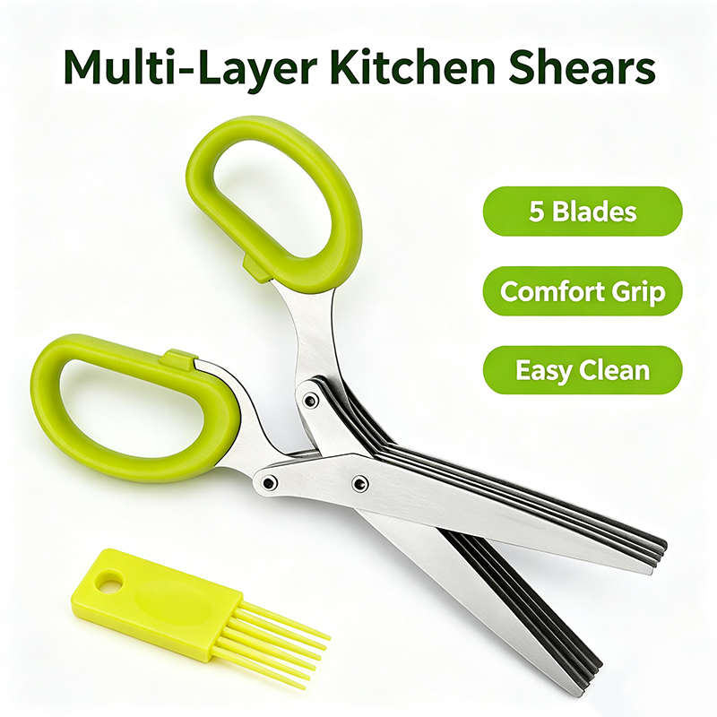 Onion Scissors Multi‑Layer Ergonomic Plastic Shredded Paper Scissors Kitchen Tools ✂️