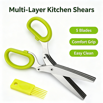 Onion Scissors Multi‑Layer Ergonomic Plastic Shredded Paper Scissors Kitchen Tools ✂️