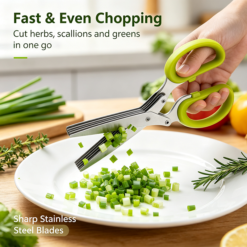 Onion Scissors Multi‑Layer Ergonomic Plastic Shredded Paper Scissors Kitchen Tools ✂️