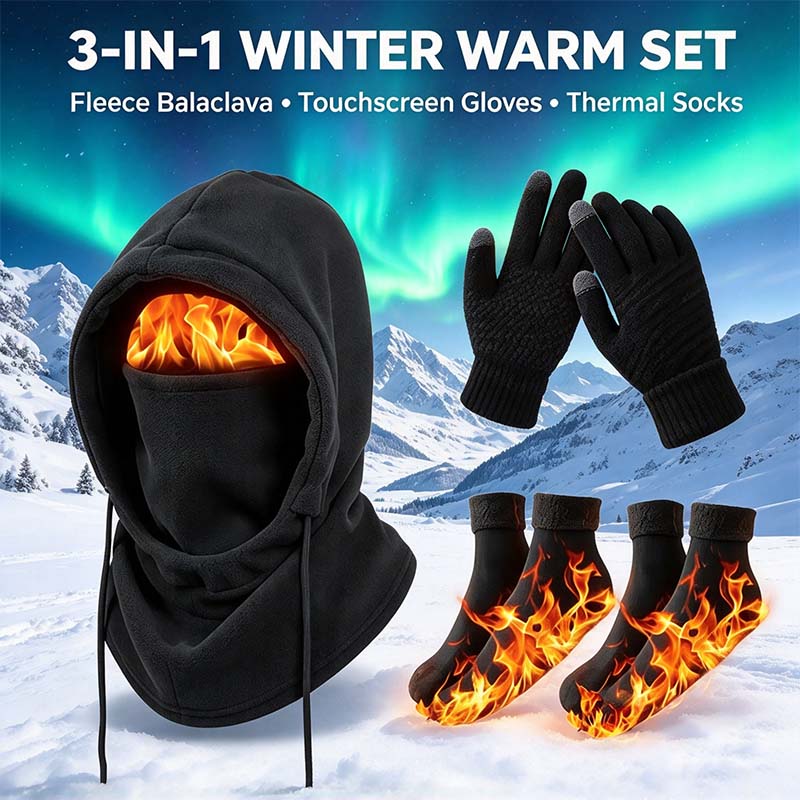Unisex  Adult Plain Winter Warm Multi-Pieces Outdoor Wear Set 🧣