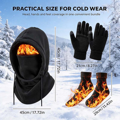 Unisex  Adult Plain Winter Warm Multi-Pieces Outdoor Wear Set 🧣