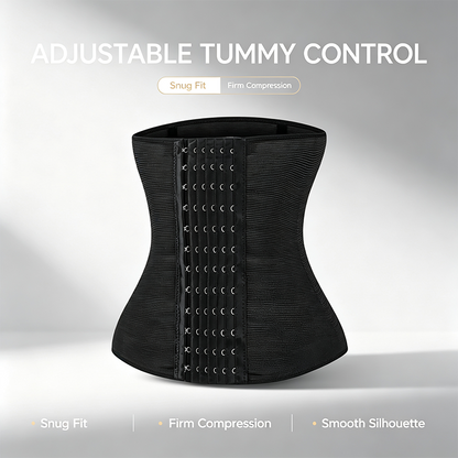 Women's Solid Color Hook & Eye Closure Waist Trainer, Adjustable Tummy Control Shaper ✨