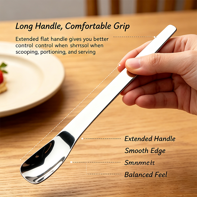 316L Stainless Steel Dessert Spade Spoon, Mirror Polished Thick Multi‑Purpose Spoon🥄