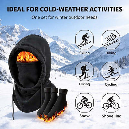 Unisex  Adult Plain Winter Warm Multi-Pieces Outdoor Wear Set 🧣