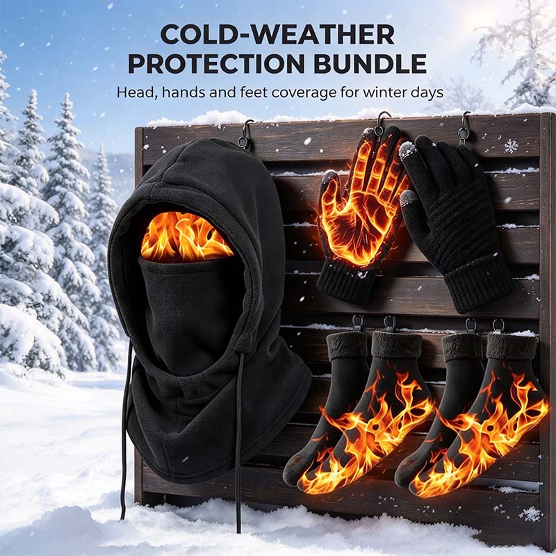 Unisex  Adult Plain Winter Warm Multi-Pieces Outdoor Wear Set 🧣