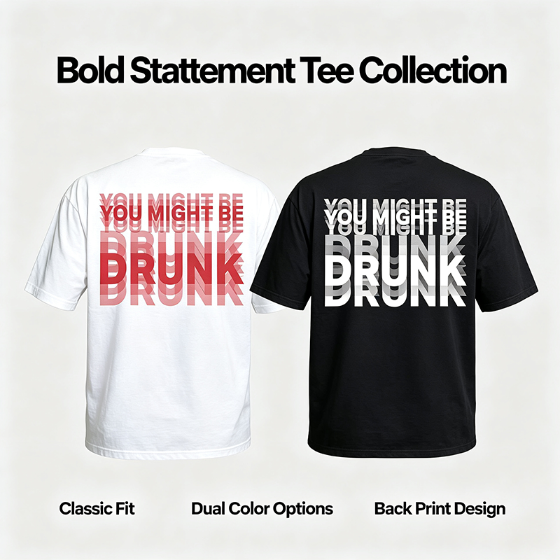 Funny Streetwear Graphic Tee – "You Might Be Drunk Unisex" T-Shirt - Gifts Suitable for Anyone Casual Cotton🧥