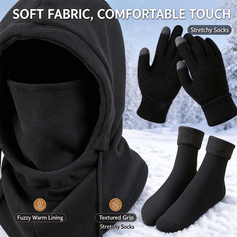 Unisex  Adult Plain Winter Warm Multi-Pieces Outdoor Wear Set 🧣