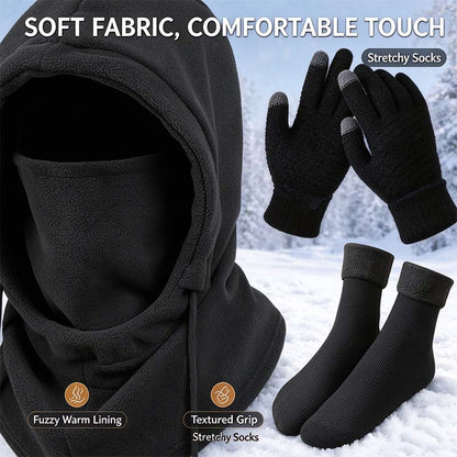 Unisex  Adult Plain Winter Warm Multi-Pieces Outdoor Wear Set 🧣
