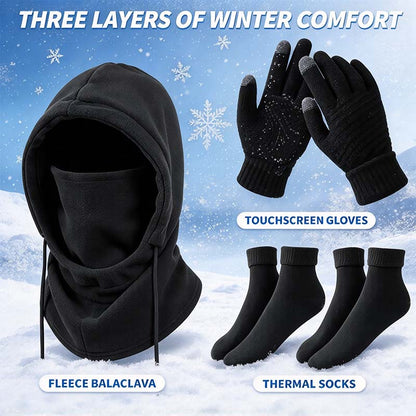 Unisex  Adult Plain Winter Warm Multi-Pieces Outdoor Wear Set 🧣