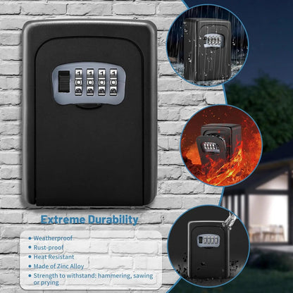 Wall Mount Key Lock Box‑ 4 Digit Combination Lockbox 🔐