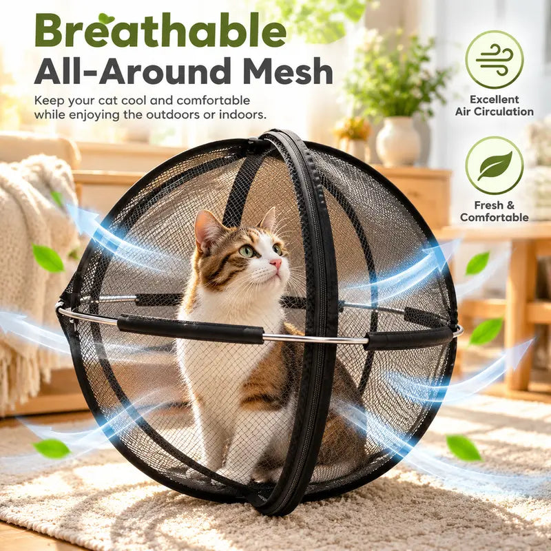 Portable Outdoor Cat Enclosure Mesh Ball Cat Cage π±