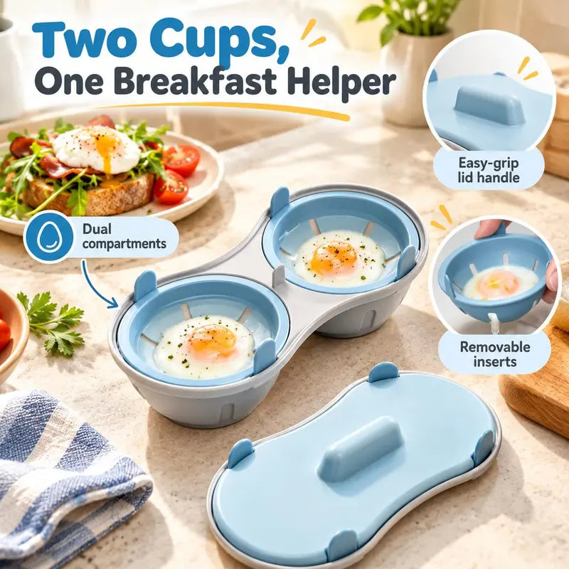 Microwave Egg Poacher, Microwave Egg Cooker for 2 Eggs π³